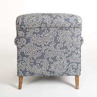 Blue Floral English Armchair