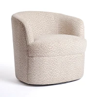 Gray Leopard Swivel Accent Chair