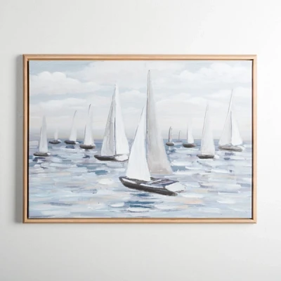 Sailboat Race Framed Canvas Art Print