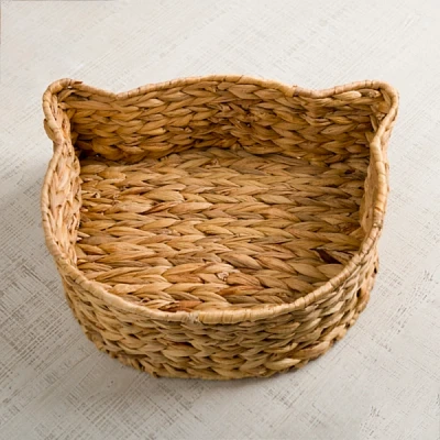 Cat Shaped Natural Hyacinth Basket