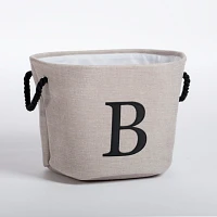 Gray Monogram B Rope Handle Storage Bin