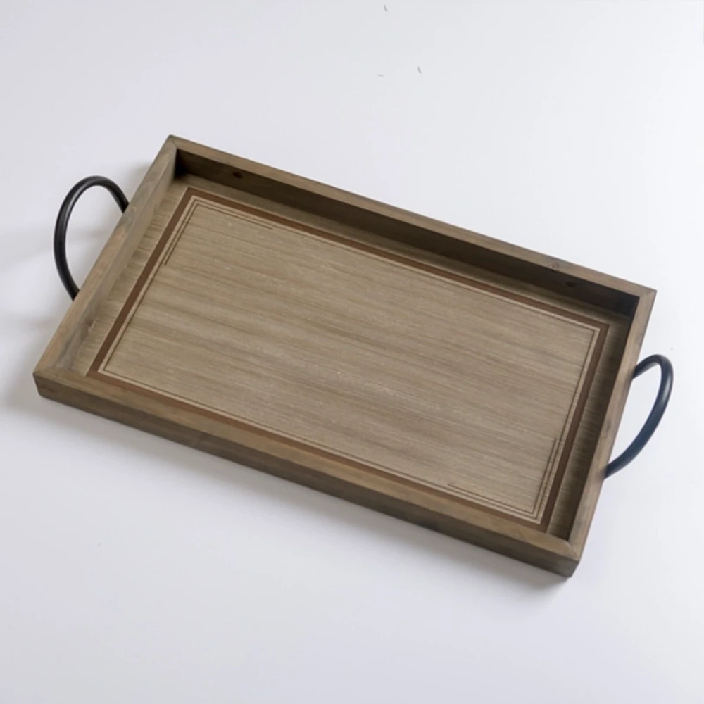 Gray Wash Wood Tray