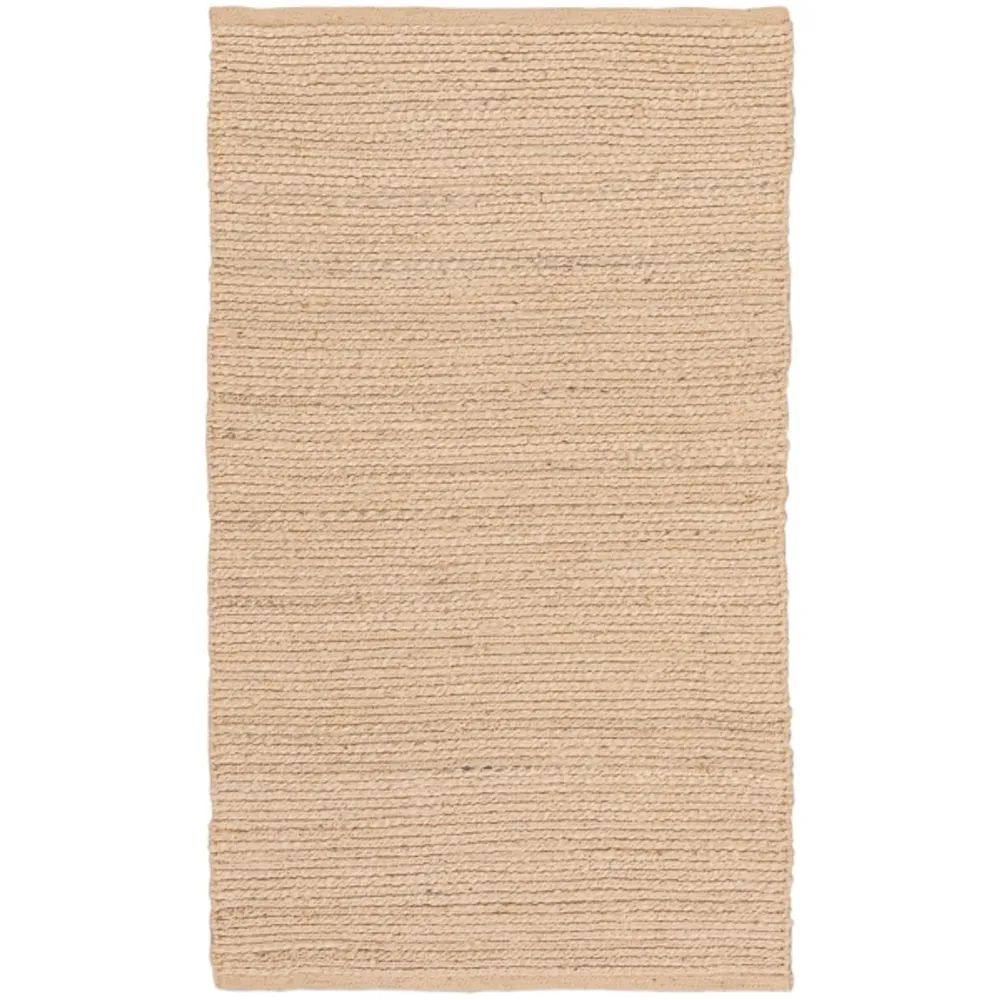 Natural Bleached Jute Area Rug, 3x5