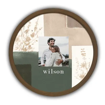 Personalized Botanical Swatch Brown Frame Plaque