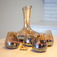 Gold Slanted 4-pc. Wine Tumbler Set with Decanter