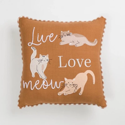 Live Love Meow Pillow