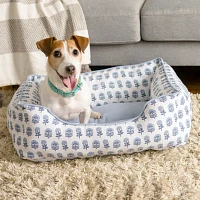 Blue Floral Cuddler Pet Bed