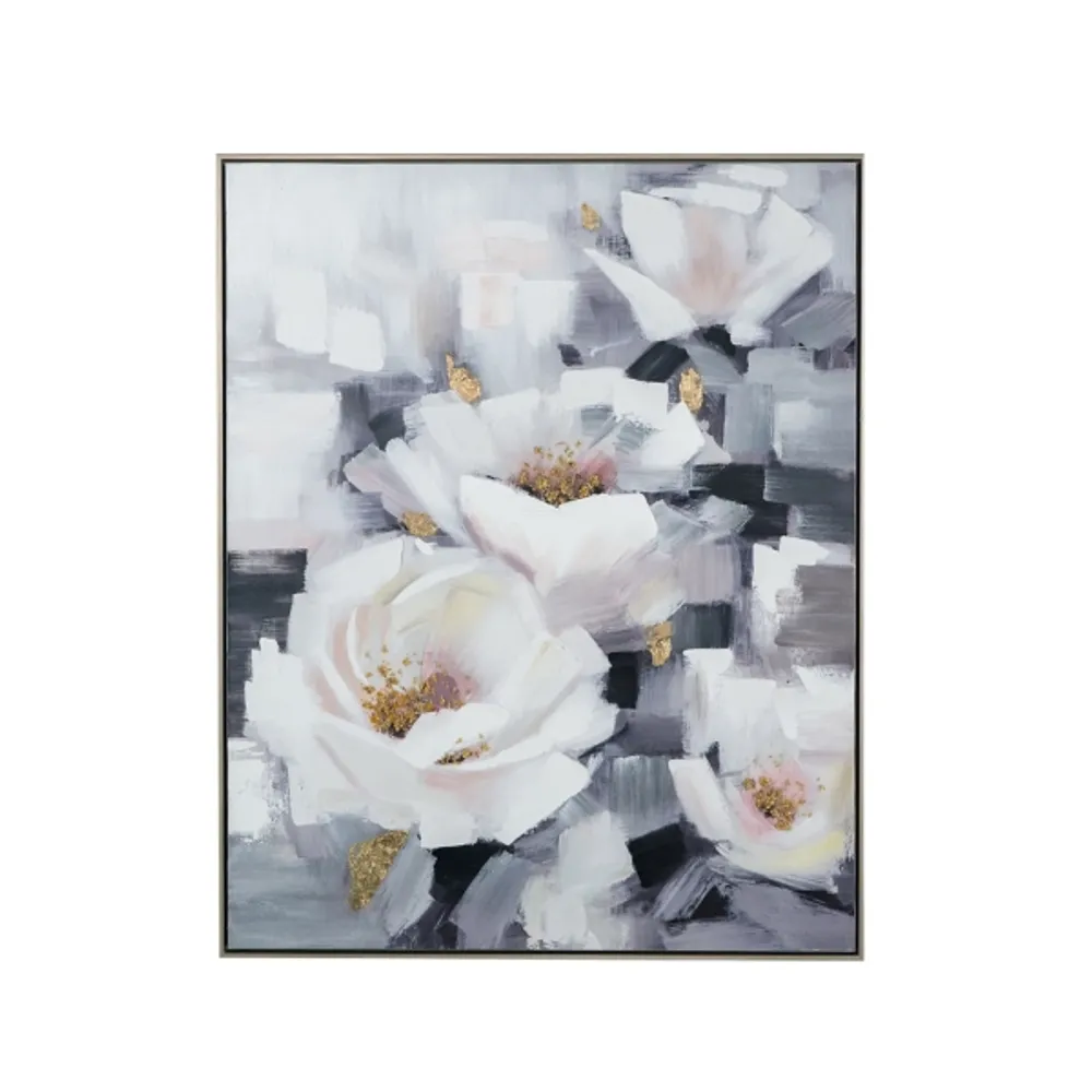 Dark Blue Magnolia Canvas Art Print