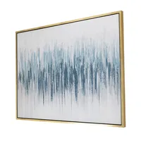 Blue Abstract Landscape Framed Canvas Art Print