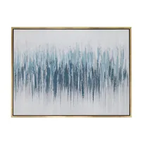 Blue Abstract Landscape Framed Canvas Art Print