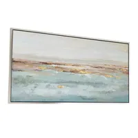 Blue and Neutral Landscape Framed Canvas Art Print