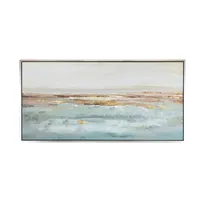 Blue and Neutral Landscape Framed Canvas Art Print