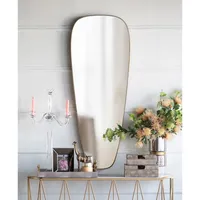 Golden Long Teardrop Wall Mirror