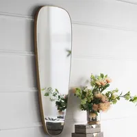 Golden Long Teardrop Wall Mirror