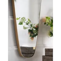 Golden Long Teardrop Wall Mirror