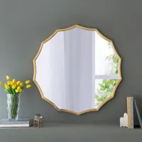 Gold Curved Sunburst Wall Mirror