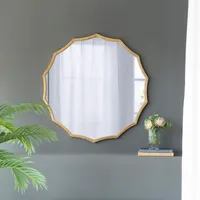 Gold Curved Sunburst Wall Mirror