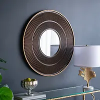 Brown and Gold Double Ribbed Wall Mirror