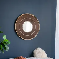 Brown and Gold Double Ribbed Wall Mirror