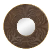 Brown and Gold Double Ribbed Wall Mirror