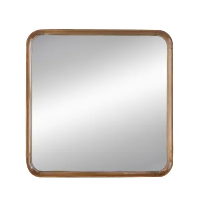 Claris Curved Square Wood Mirror