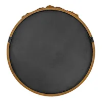 Round Wood Floral Scroll Wall Mirror