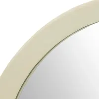 Round Cream Mango Wood Wall Mirror