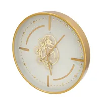 Round Gold Gears Wall Clock