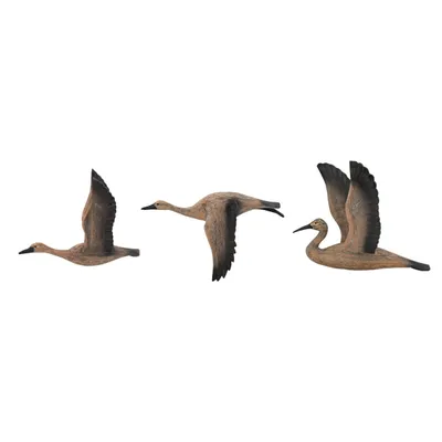 Brown Wood Geese Wall Plaques, Set of 3