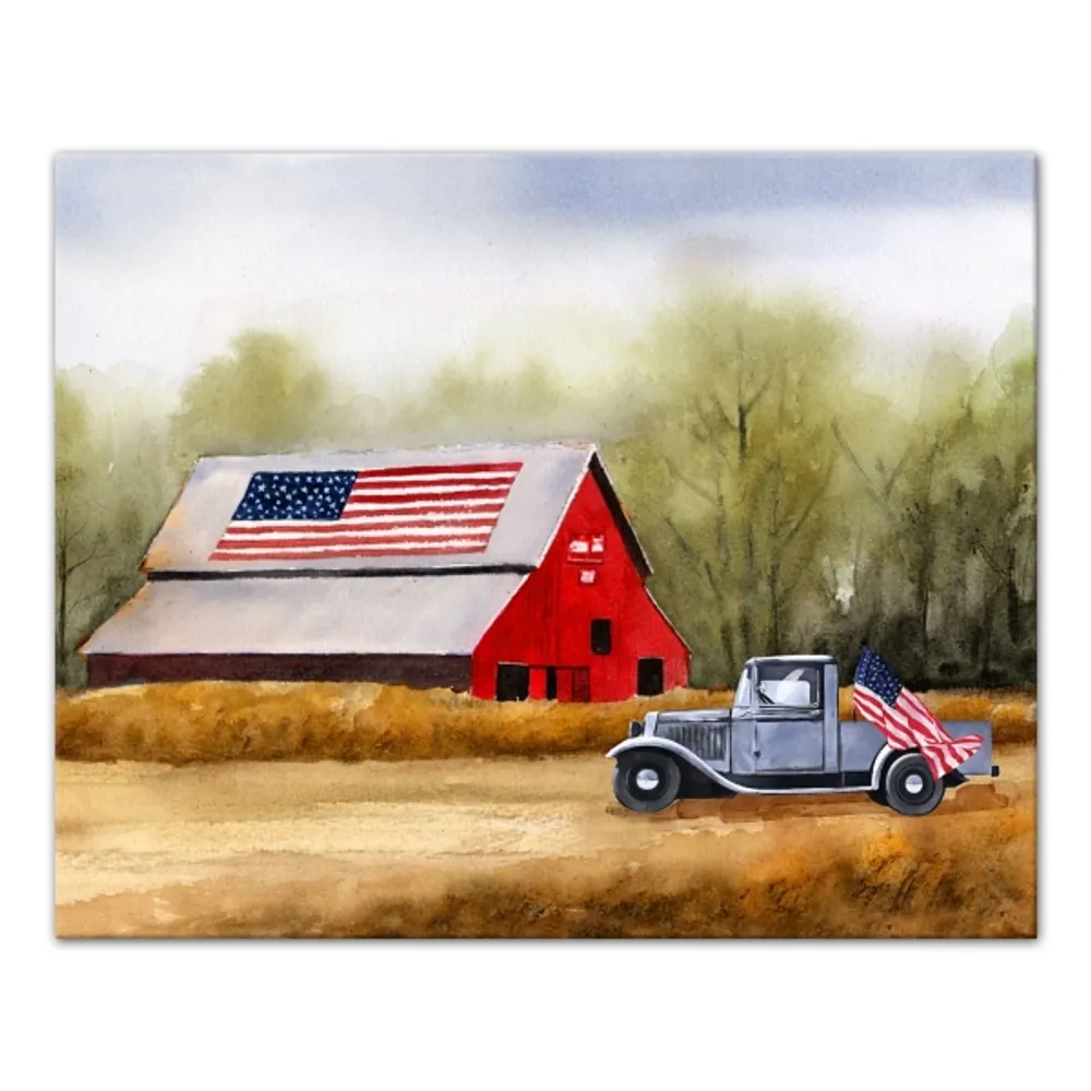 Country Barn 4th of July Canvas Art Print