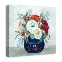 America the Beautiful Floral Canvas Art Print