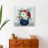 America the Beautiful Floral Canvas Art Print