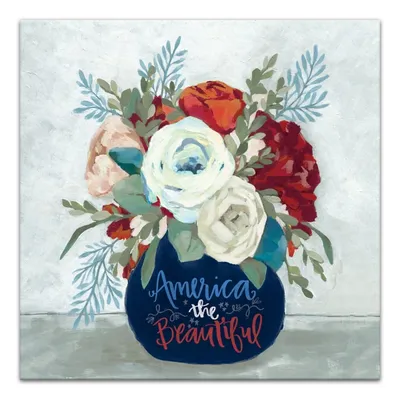 America the Beautiful Floral Canvas Art Print