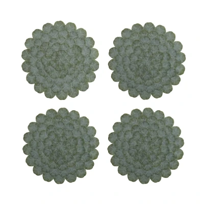 Round Eucalyptus Leaves Placemats, Set of 4