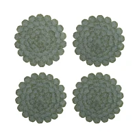 Round Eucalyptus Leaves Placemats, Set of 4