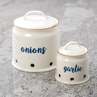 White Ceramic Onion Canister