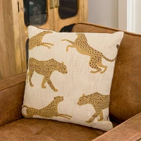 Cream Leopard Throw Pillow