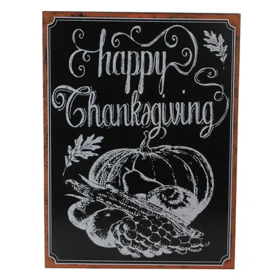 Happy Thanksgiving Chalkboard Wall Plaque