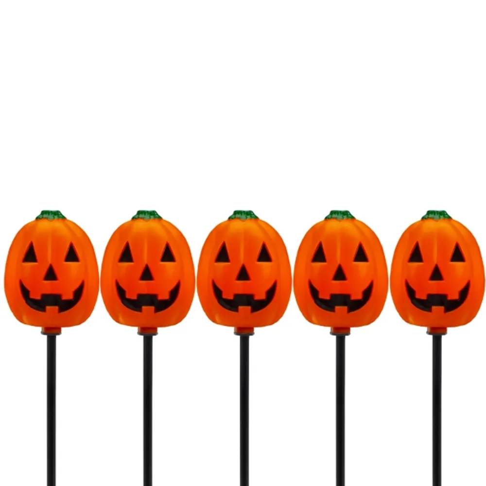 LED Jack O Lantern Lawn Stakes, Set of 5