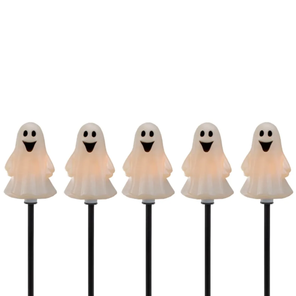 LED Ghost Lawn Stakes, Set of 5