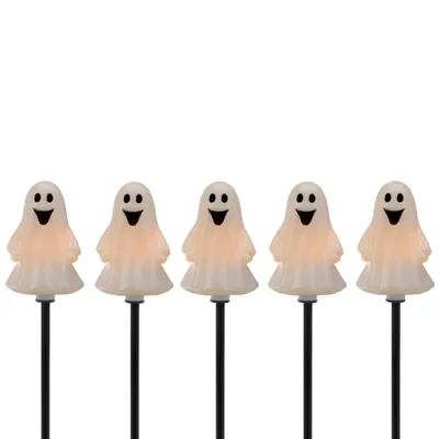 LED Ghost Lawn Stakes, Set of 5