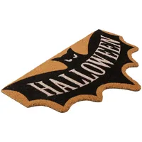 Black Bat Shaped Halloween Coir Doormat