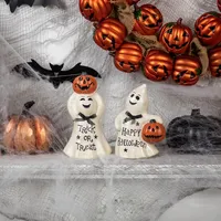 Ghosts and Jack-O-Lanterns Figurines, Set of 2