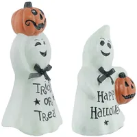 Ghosts and Jack-O-Lanterns Figurines, Set of 2