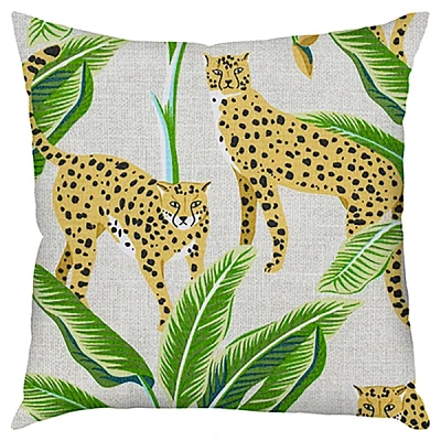 Leopard & Foliage Outdoor Pillow, 22 in.