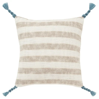 Nautical Stripe & Blue Tassel Pillow