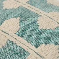 Teal Heathered Embroidered Diamond Throw Pillow