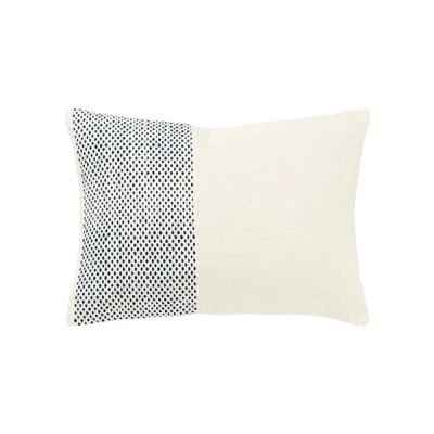 Blue Dotted Colorblock Throw Pillow
