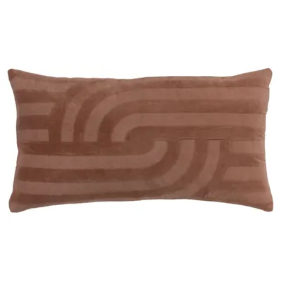 Chocolate Velvet Abstract Stripe Lumbar Pillow