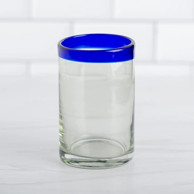 Cobalt Rim Baja Highball Glass